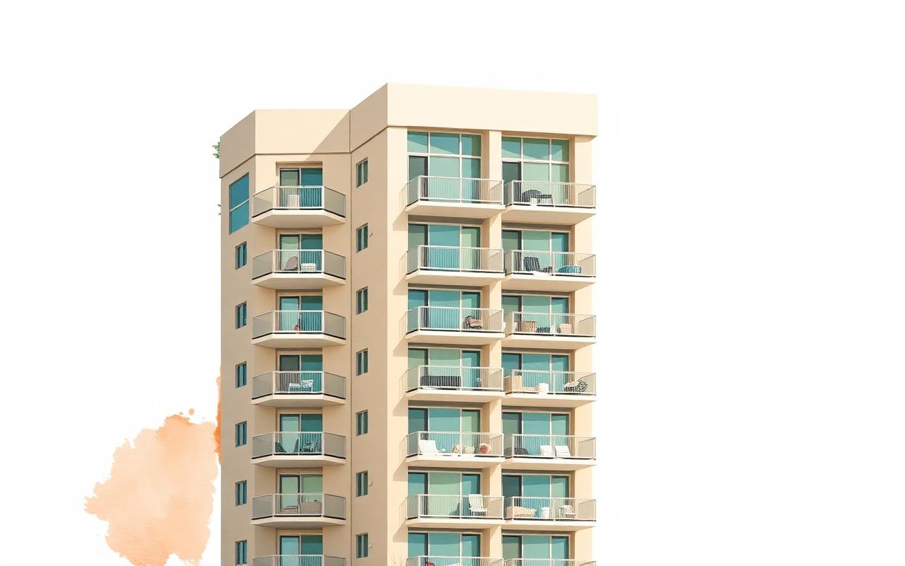 Illustration of a multi-storey condominium